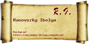 Rasovszky Ibolya névjegykártya